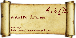 Antalfy Ágnes névjegykártya
