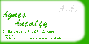 agnes antalfy business card